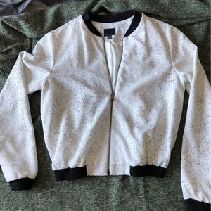 White and Black Speckled Women's Jacket